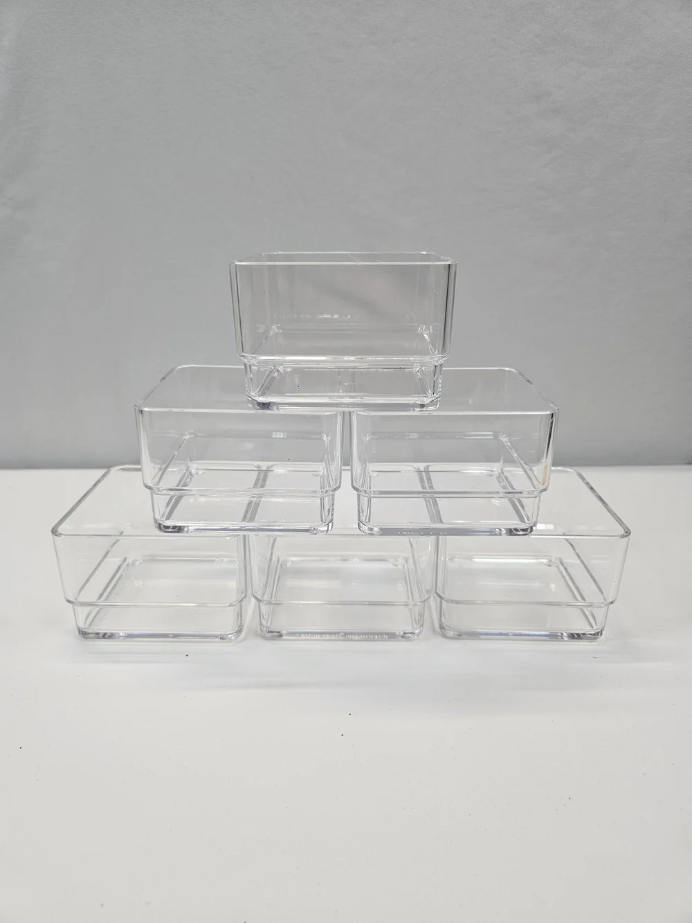 6-Piece Stackable Clear Drawer Organizer Set | 3